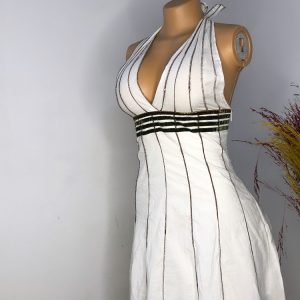 TAB 059 Alter-neck White Gown Size 6