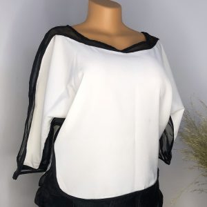 Zion 973 Black and white blouse Size 14/16